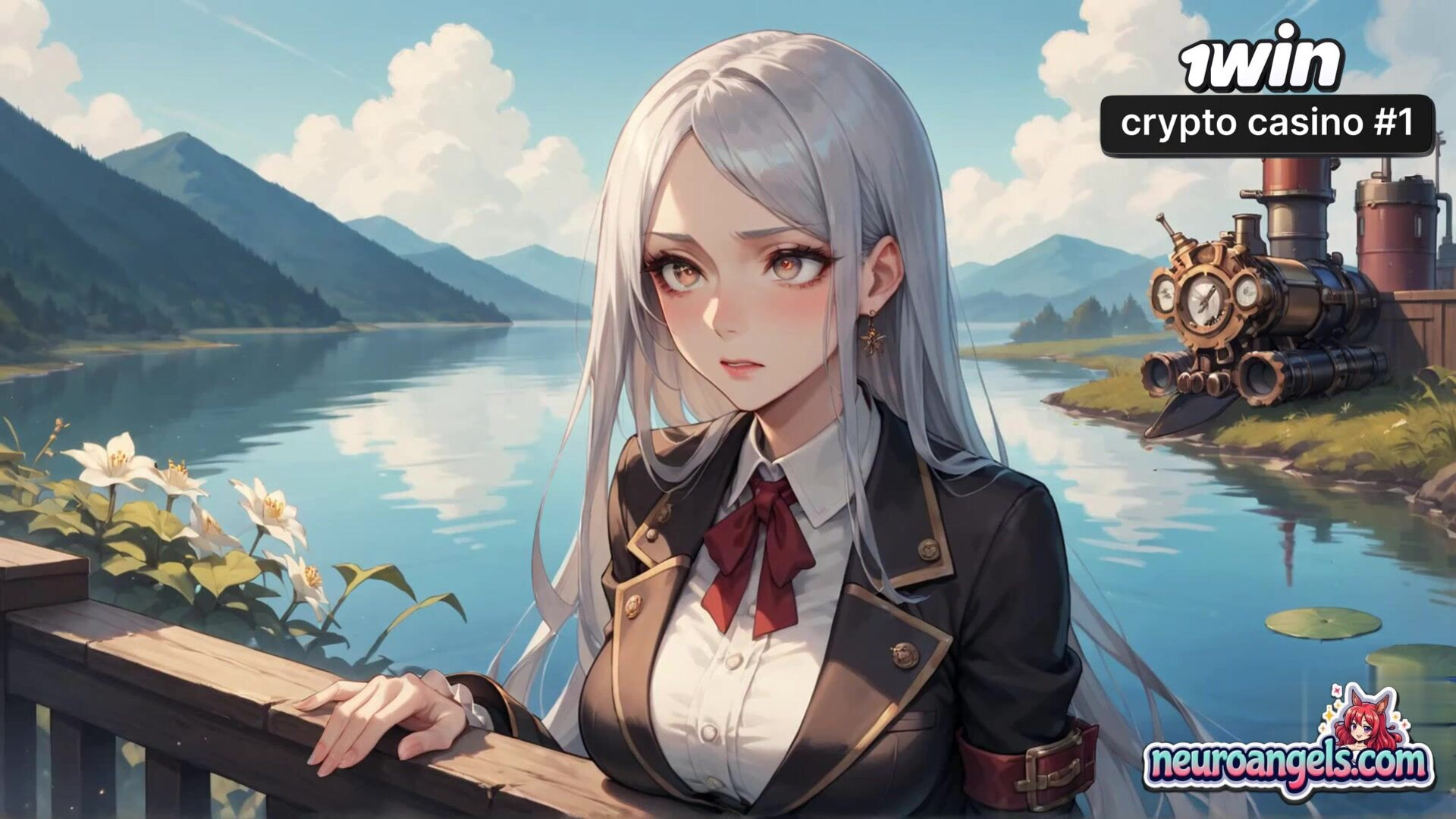 Steamy Milking Over the Lake - erotica - milking - hardcore - lakeside - penetration - multiple - steampunk - romantic - ai generated