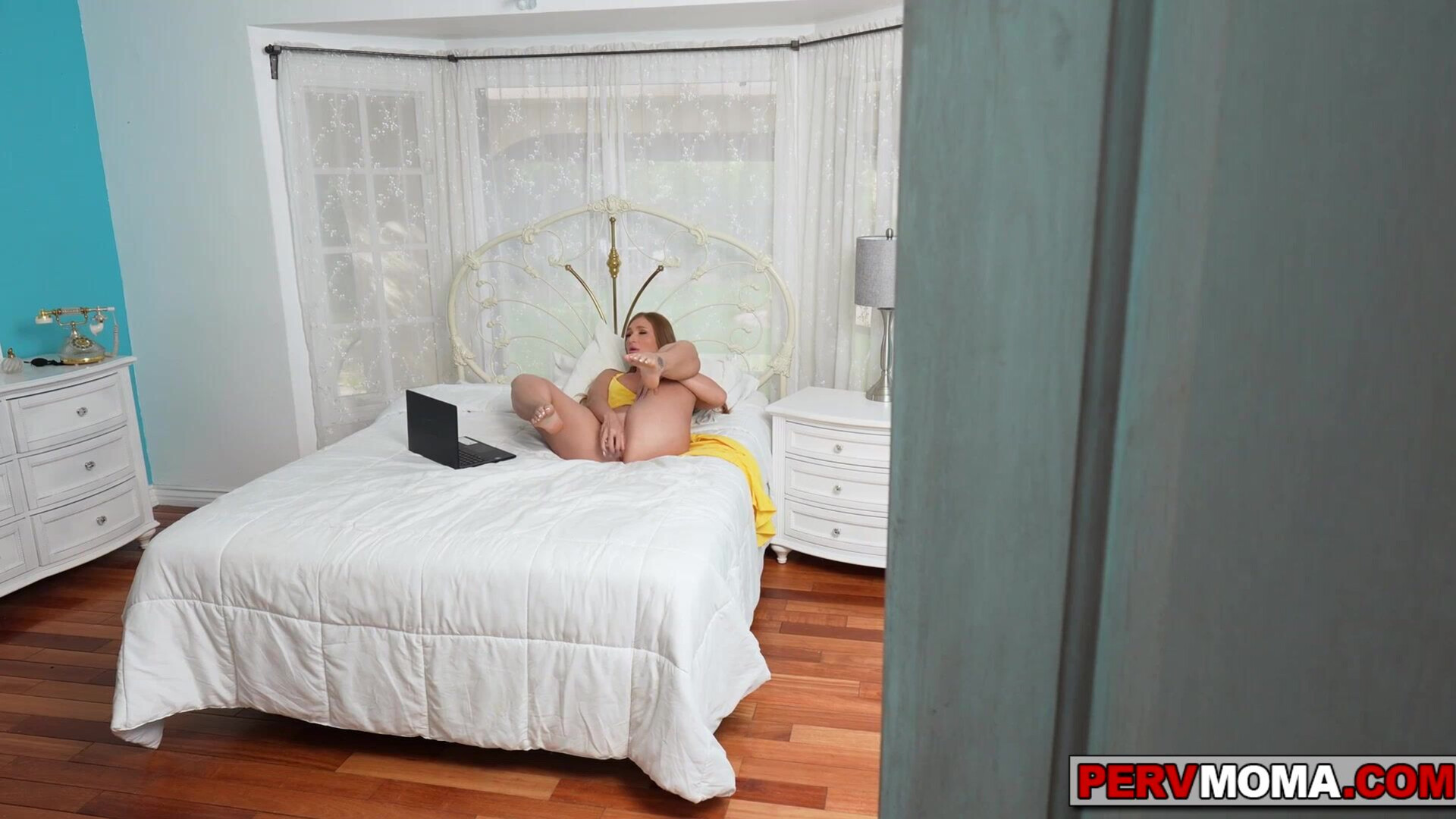 Stepmom needs some time alone for herself - pervmom - milf - stepmom - stepson - redhead - indoor - bedroom - slutty - taboo - masturbation