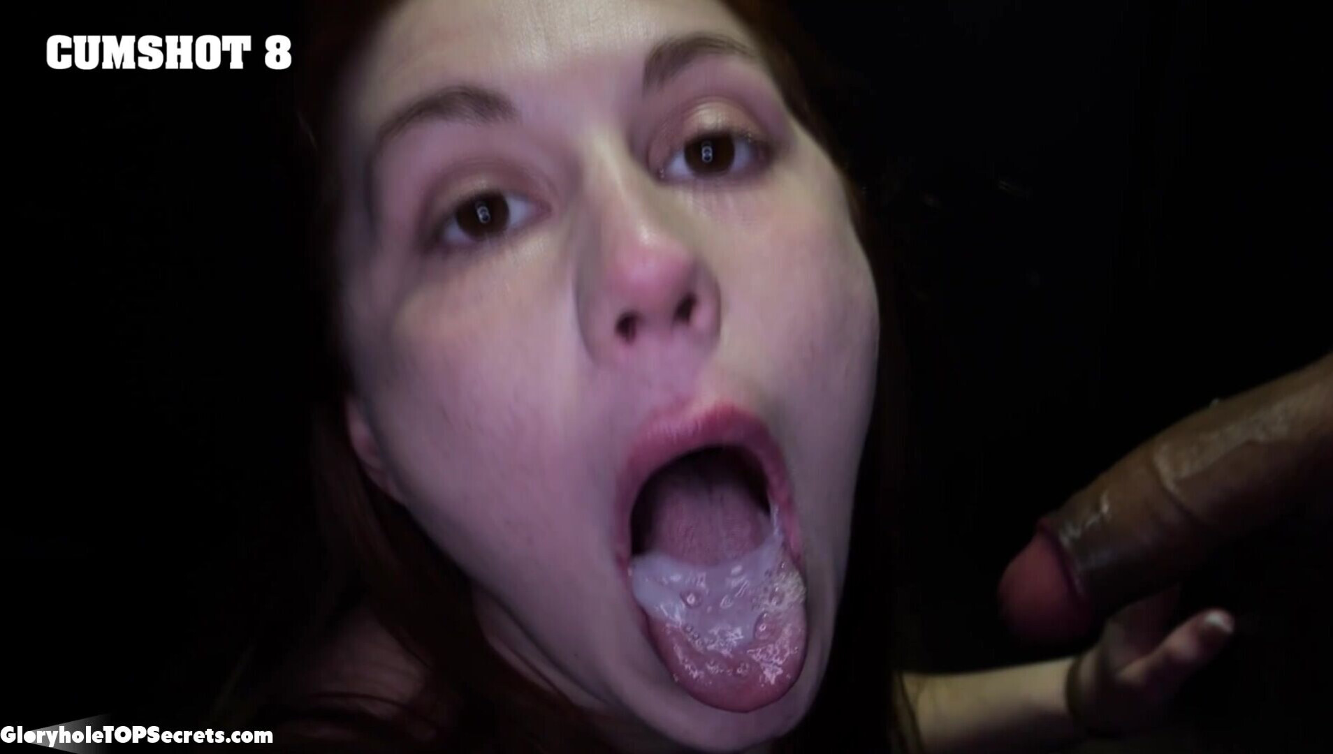 That's it Eve, now swallow it! - gloryhole - blowjob - oral - redhead - deepthroat - cumshot - facial - cum swallowing - cum on tongue - cum in mouth