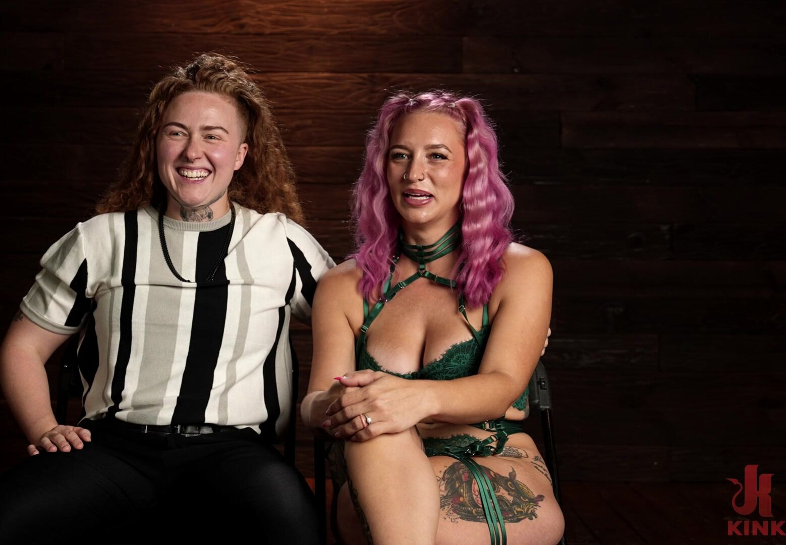 Natalie Brooke & Camrynn Brooke - milf - bdsm - babe - brunette - purple hair - tattoos