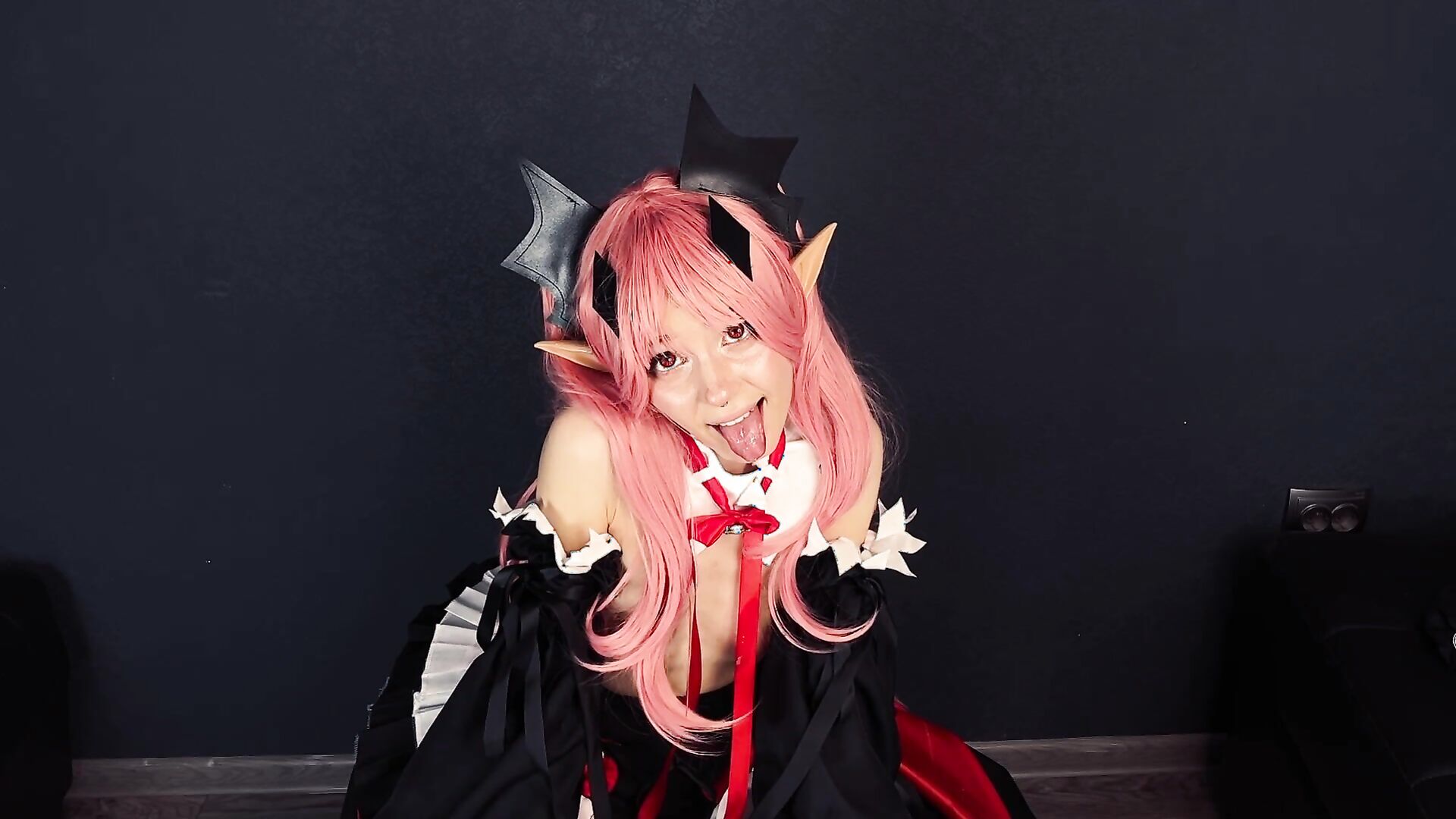 Lil cosplay slut - Krul Tepes Cosplay Silly Ahegao - ManyVids - cosplay - teen - small tits - pov - dirty talk - masturbation - natural tits