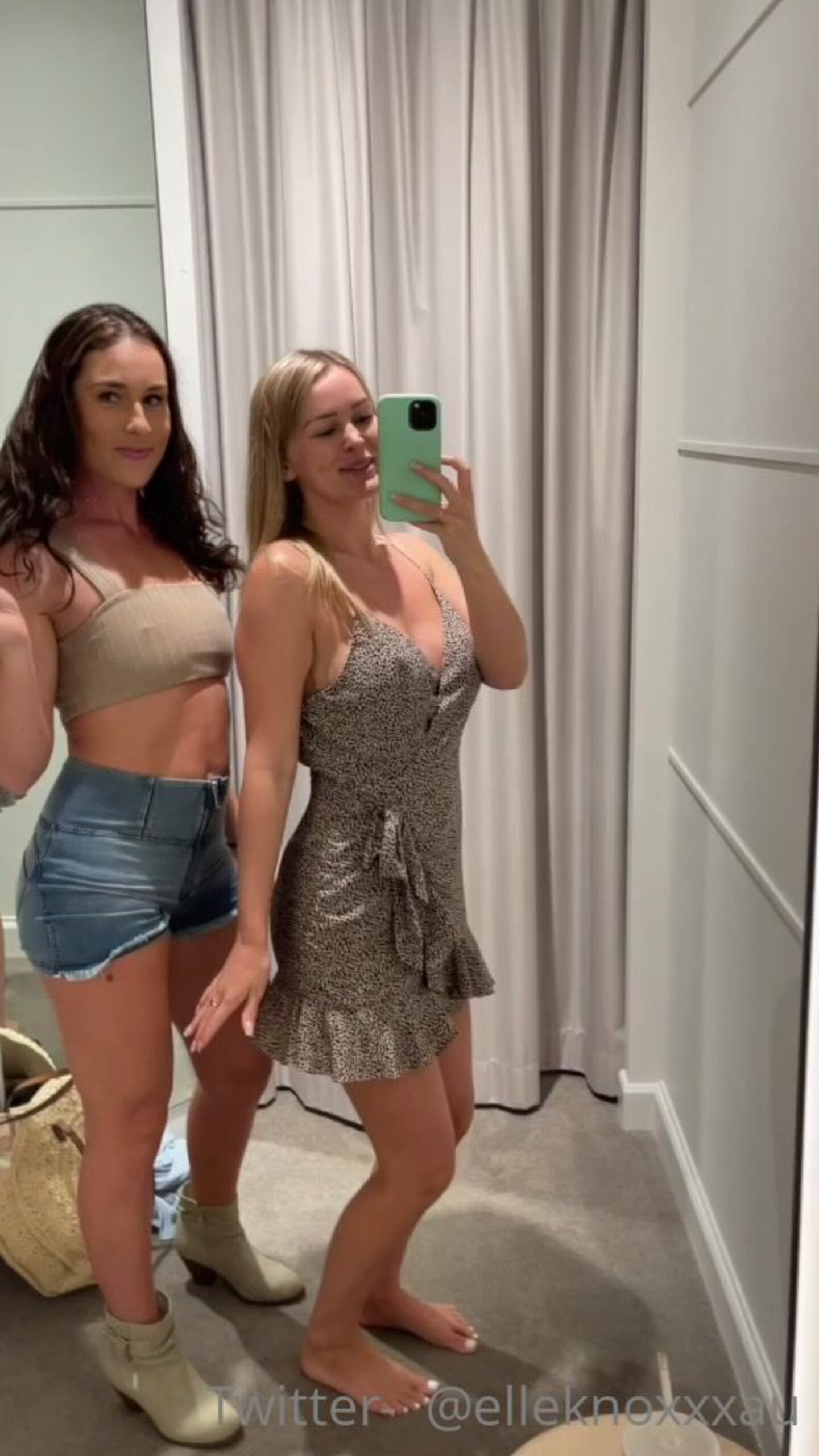 Elle Knox - Public change room action with Natasha Jane - Onlyfans - OnlyFans - public - blonde - pov - dirty talk - big tits - fake tits - teen