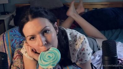 Lady ASMR Giant Lollipop Licking
