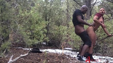 Avery Jane - Horny Hike With Bones Montana - ManyVids - ebony - big tits - big dick - black - blowjob - brunette
