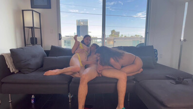 HaileyRose - Sharing Blunt and Cock with @amarigoldd - ManyVids - teen - big tits - pov - natural tits - latina - brunette