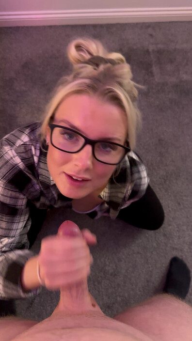 Emily Walters - Handjob ending with facial - ManyVids - facial - blonde - milf - small tits - tattoo - dirty talk - pov - fetish - bbc