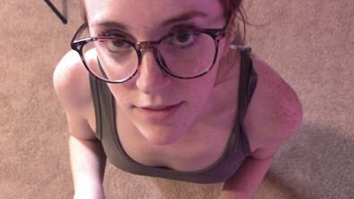 Jessie Wolfe - Glasses Cumshot Gagging Blowjob - ManyVids - blowjob - redhead - pov - natural tits - small tits - dirty talk - virtualsex