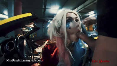 Mia Bandini - PUBLIC FUCK WITH HORNY HARLEY QUINN - ManyVids - public - blonde - teen - pov - natural tits - dirty talk - big dick - cosplay