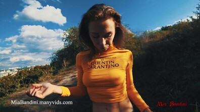 Mia Bandini - Public Blowjob And Cumshot On Mouth - ManyVids - public - blowjob - pov - big dick - small tits - deepthroat - teen - natural tits