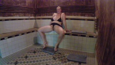 Cameron Skye - Big Tits Hairy in the Sauna - ManyVids - big tits - tits - milf - blonde - pov
