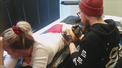 Finnish Bianca - Taking Qos Tattoo - ManyVids - tattoo - blonde - milf - big tits - pov - dirty talk