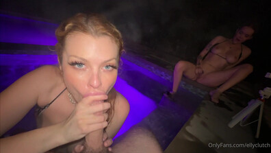 Elly Clutch - Hot Tub Voyeur Blowjob With Chloe Foxxe - Onlyfans - OnlyFans - blowjob - teen - pov - big tits - natural tits - redhead
