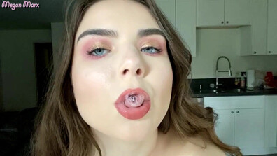 MeganMarxxx - Blowing Spit Bubbles - ManyVids - teen - small tits - pov - brunette - natural tits