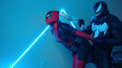 Black Kitsune - Ladydeadpool VS Venom Hardfuck & Cumshot - ManyVids - high heels - dirty talk - big tits - pov - cosplay - blowjob - big dick - hardcore - double penetration