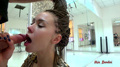 Mia Bandini - Teen Hot Pole Dancing Anal To Throat - ManyVids - teen - anal - pov - blowjob - big dick - small tits - deepthroat - natural tits