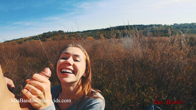Mia Bandini - Outdoor Fuck And Cumshot On Mouth With Fitness Teen - ManyVids - outdoor - teen - pussy - blonde - facial