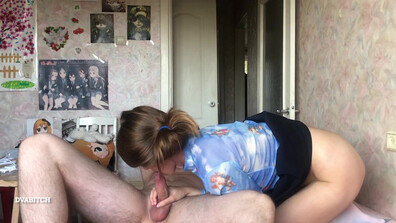 DvaBitch - Licking balls and ass is thats what I love the most - OnlyFans - blonde - blowjob - pov - big dick - russian - teen