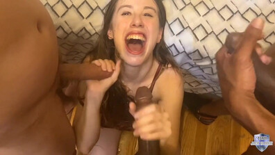 Jack Blaque - Jackie Hoff sucks off 3 big hard cocks - ManyVids - interracial - bbc - blowjob - pov - big dick - deepthroat