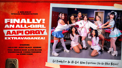 Finally! ... An All-Girl Asian Orgy Extravaganza - GirlsWay - GirlsWay - black - asian - orgy - teacher - tease - squirting - fisting - brunette - small tits