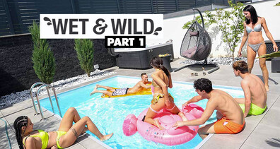 Wet & Wild Pool Party part 1 - FamilyScrew - FamilyScrew - natural tits - blowjob - brunette - masturbation - milf - tits - outdoor - tattoo - black