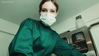 Mistress Euryale - Testicles Removal Surgery and Stitching on a Respirator - ManyVids - femdom - fetish - dirty talk - blonde - gooning - latex