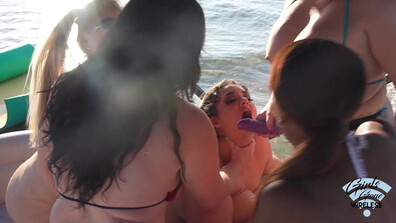 GirlGoneWireless - RoseDKush Boat BlowBang - ManyVids - gangbang - blowjob - pov - big dick - big tits - bbc - interracial