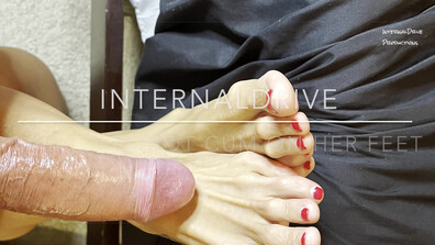 Internal Drive - Milf Gets Hot Cum On Her Feet And Licks It Off - OnlyFans - milf - blonde - pov - big dick - big tits - blowjob