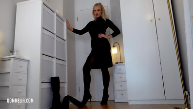 Goddess Dommelia - Obsessed With My Boots - ManyVids - blonde - milf - big tits - femdom - fetish - dirty talk - pov