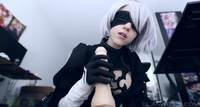Lana Rain - NieR Automata - 2B POV Footjob - ManyVids - pov - footjob - cosplay - big tits - teen - fake tits - dirty talk