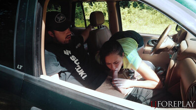 LJFOREPLAY - Swallowing Cum In The Car - ManyVids - blowjob - pov - big dick - deepthroat