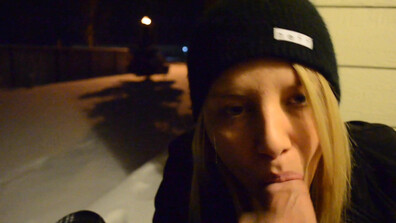 Mya Ryker - Backyard Bj - Winter Night - ManyVids - milf - blonde - pov - big tits