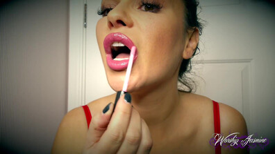 Worship Jasmine - Pink Lips For Riley - ManyVids - pink - hardcore - fetish - milf - dirty talk - solo - brunette - big tits - femdom