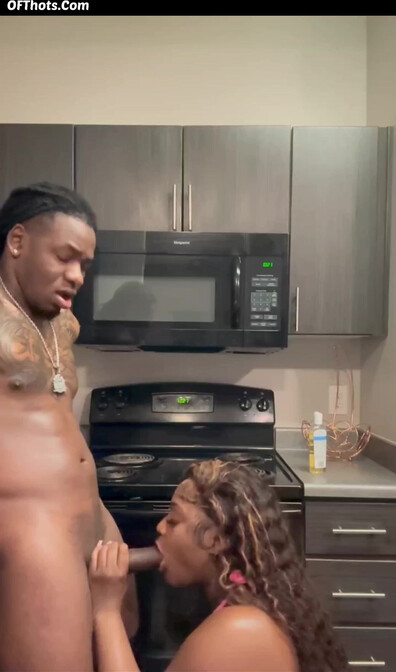 Big Ass Ebony Gets Fucked In The Kitchen - blowjob - deepthroat - ebony - bbc - big dick - big cock - ass - doggystyle - riding - cowgirl