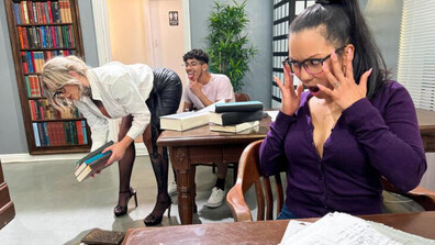 CHRISTINA SAVOY, DIEGO PEREZ GOOFING OFF IN A LIBRARY (LIL HUMPERS) - bigass - blonde - milf