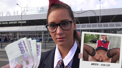Czech Streets 106 Stewardess Andrea - 106 - andrea - blowjob - brunette - czech streets - czech streets 106 - facial - glasses - hardcore - pissing