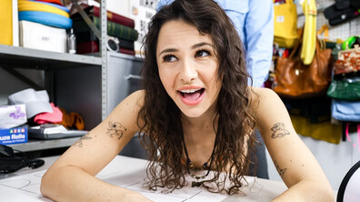 Liz Jordan gets a thorough cavity search - shoplyfter - teen - brunette - small tits - pussy - fingering - big cock - handjob - blowjob - deepthroat