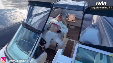Captain's amazing risky boat fuck. Hot platinum blonde gets stuffed with massive dick - big dick tight pussy - cum in mouth - cum swallow - babe - hot blonde - reality - real couple homemade - hard fast fuck - outdoor sex - boat fuck