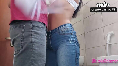 Eating a co worker's bum in the company bathroom - big dick - latina - brunette - xxx - anal - hd porn - perfect body - ass - doggy - amateur anal