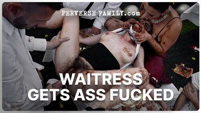 Hairy Waitress Gets Ass Fucked - anal - bizarre - extreme - fetish - fisting - footfetish - group sex - hairy - perverse - family