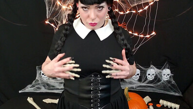 Miss Lolo Wednesday Addams Anal Creampie - solo - masturbation - amateur
