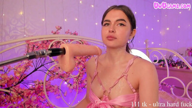 Sexy Small Tit Teen Babe Sucking Dildo Sensual Blowjob - teen - amateur - blowjob - fuck machine - small tits - brunette