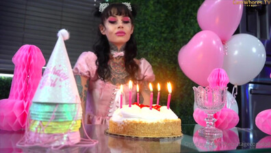 Birthday Blowbang For Tattooed Emo Slut - facial - emo - teen - blowbang - bukkake - cumcocktail - slut - gonzo