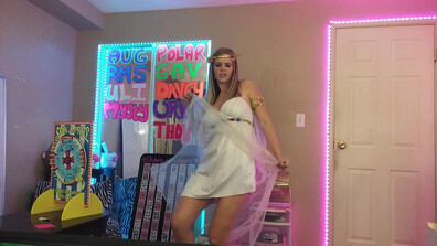 Candiecane Goddess Costume Strip Tease - masturbation - big tits