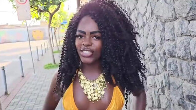Brazilian Babe Fuck For Some Cash - ebony - babe - brazilian - black - latina - small tits - blowjob - cumshot - threesome