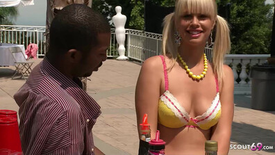 Two Blonde Sluts Fucked by Black Dudes - interracial