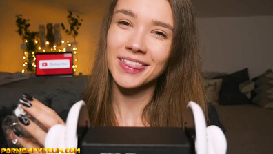 ASMR Bunny Marthy sucking dick - solo - masturbation - camgirl - brunette