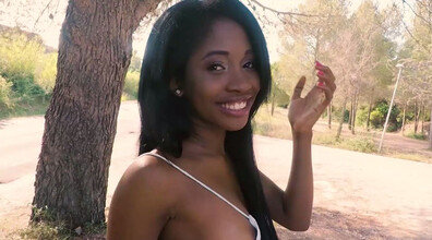 Ebony Show Off Her Body And Fuck In Public Place - teen - black - outdoor - public - big boobs - interracial - latina
