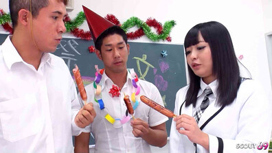 Japanese Teen at MMF 3Some Sex - threesome - 3some - creampie - asia - asian - japan - japanese - jav - teen - teenager