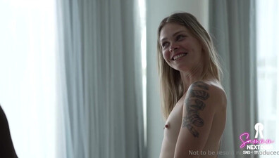 She pops out her tits, shows her pierced - shows