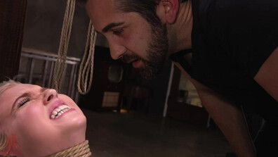 Blonde tied to post bound bdsm cocksucking - bdsm - bound - bondage - cocksucking - deepthroat